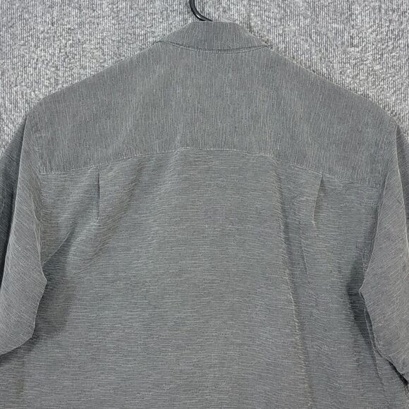 Tommy Bahama Shirt Mens Small Gray 100% Silk Hawaiian Palms Casual Button Up - Picture 8 of 14